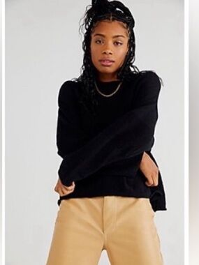Black Women's Knit Pullover Sweater free people
